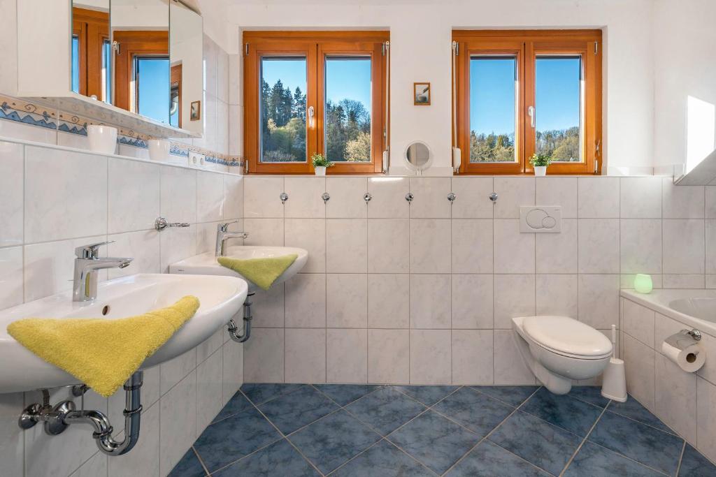 Koupelna v ubytování Ferienhaus am Gunzenbach