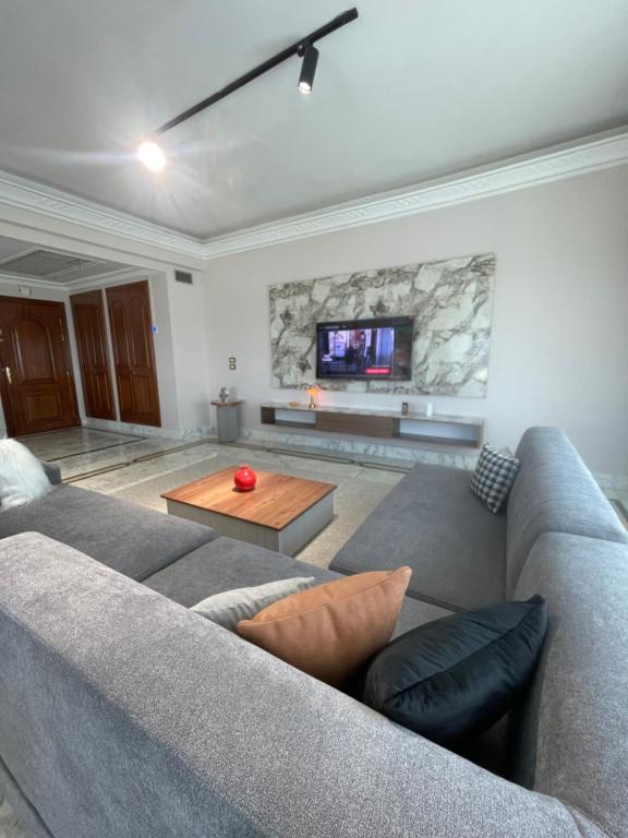 TV a/nebo společenská místnost v ubytování appart hotel lac 2 Tunis