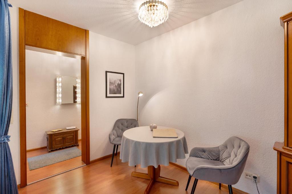 Postel nebo postele na pokoji v ubytování Ferienwohnung Wanderschön