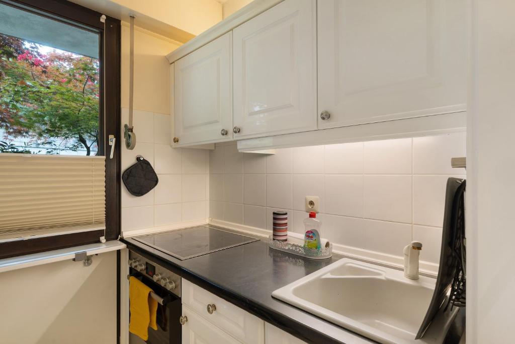 Kuchyň nebo kuchyňský kout v ubytování Ferienwohnung Wanderschön