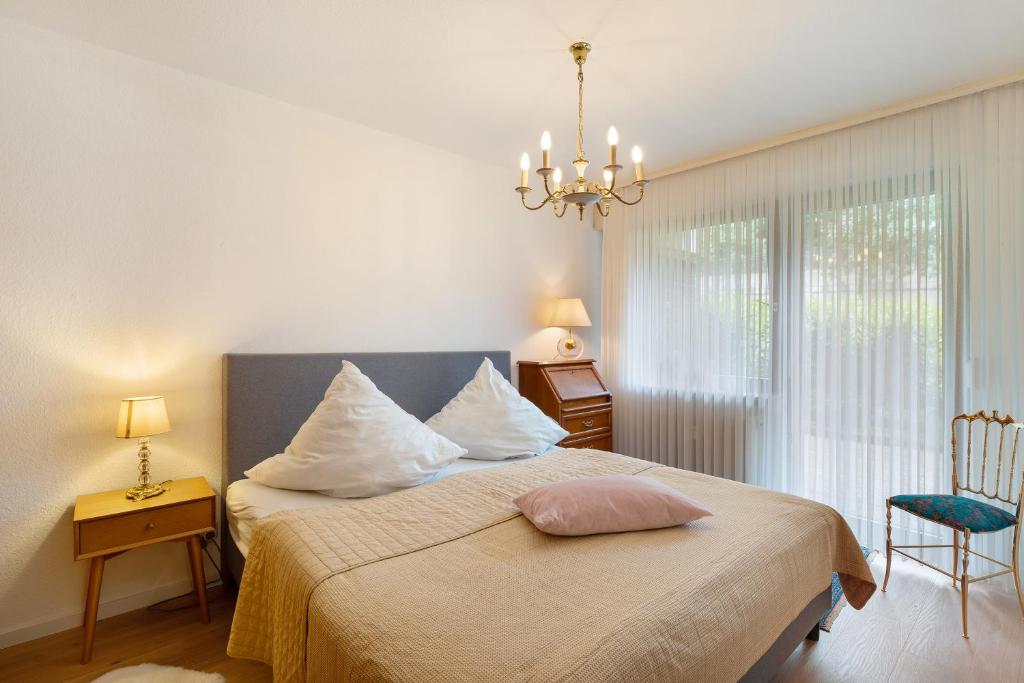 Postel nebo postele na pokoji v ubytování Ferienwohnung Wanderschön