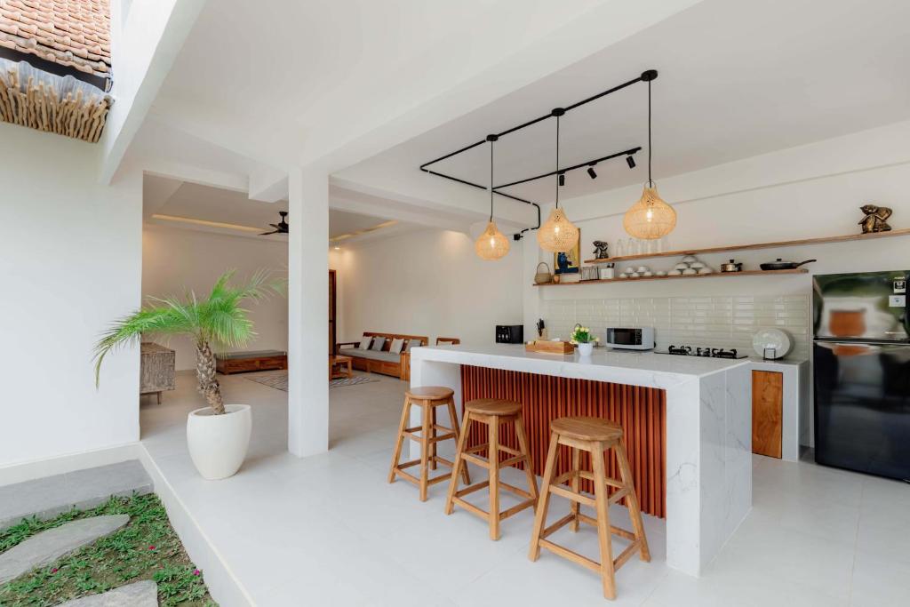 Kuchyň nebo kuchyňský kout v ubytování Abian Ubud View