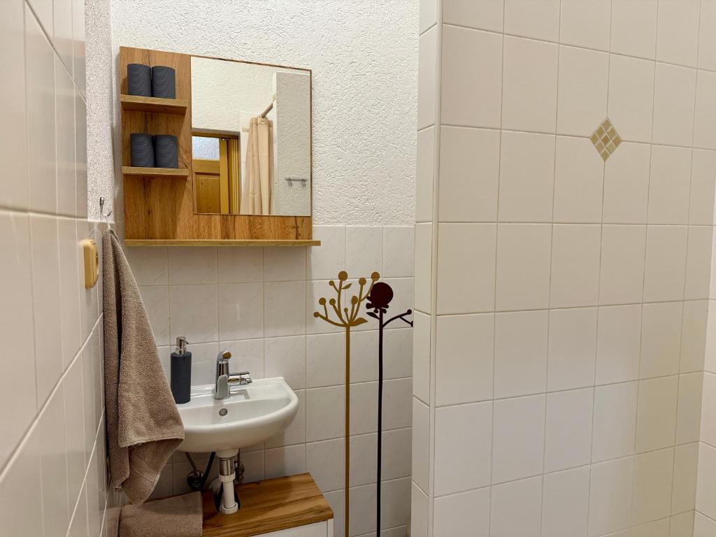 Koupelna v ubytování Penzion U Grobiana
