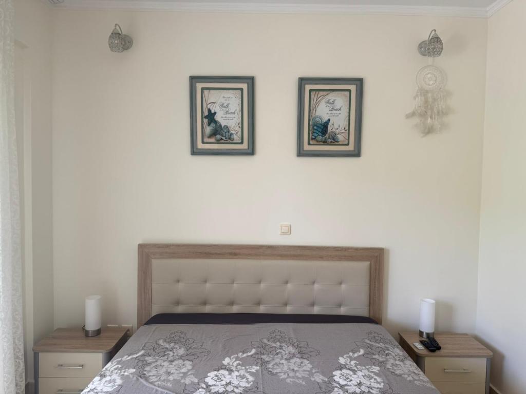 Postel nebo postele na pokoji v ubytování Raya Apartments Siviri Garden