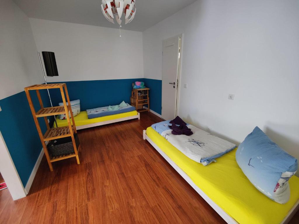 Postel nebo postele na pokoji v ubytování Landgang