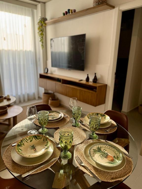 TV/trung tâm giải trí tại Modern apartment in Asunción