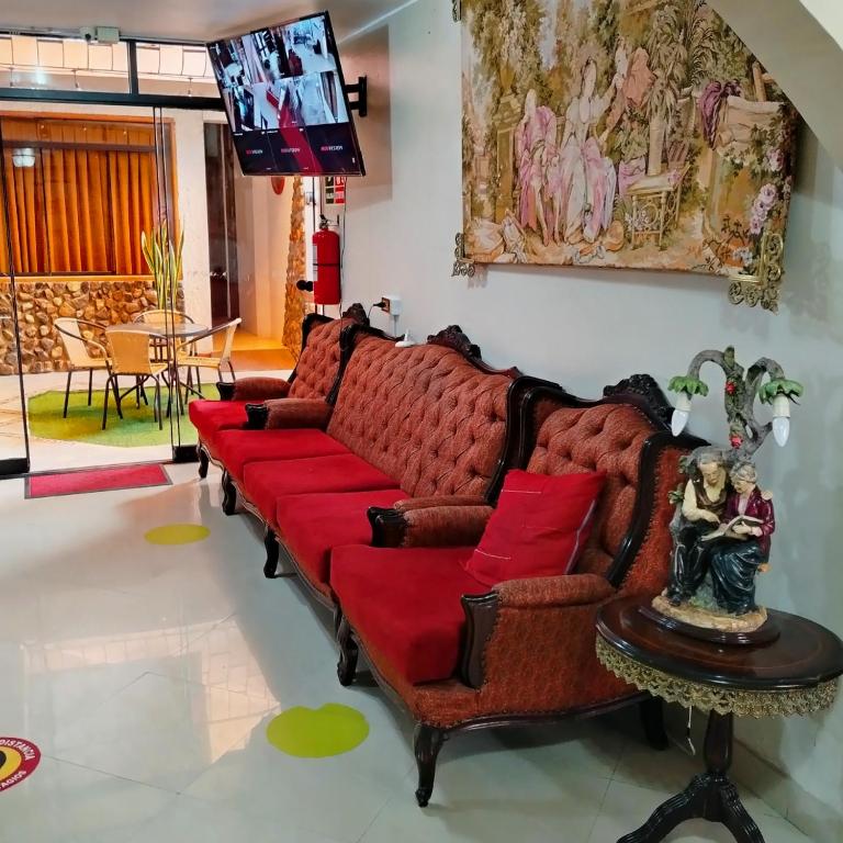 Posezení v ubytování Andean Hostel