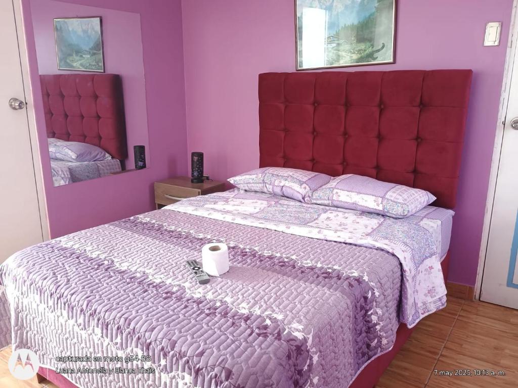 Ένα ή περισσότερα κρεβάτια σε δωμάτιο στο Malabrigo Beach - Restaurante y hospedaje