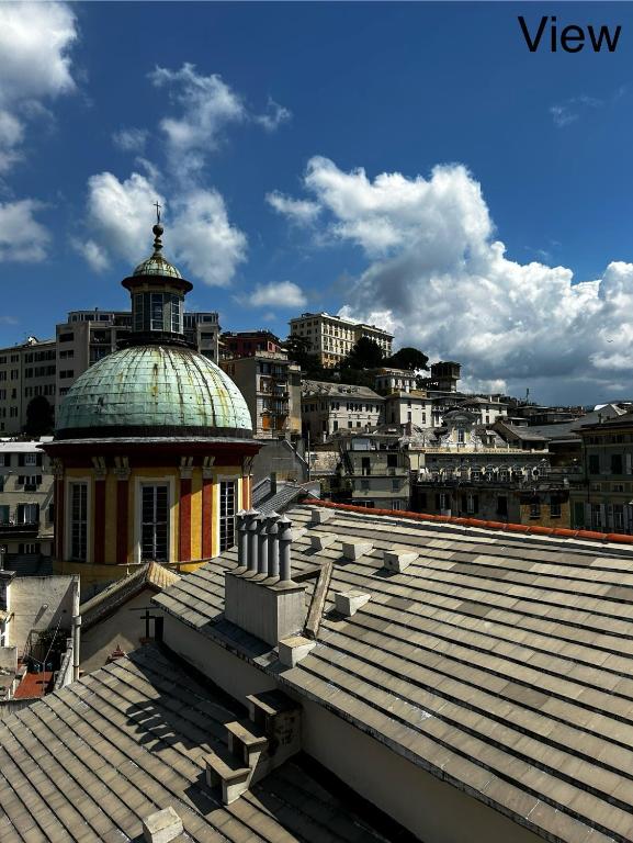 a view of the roof of a building with a dome at Genova Antica in Genoa