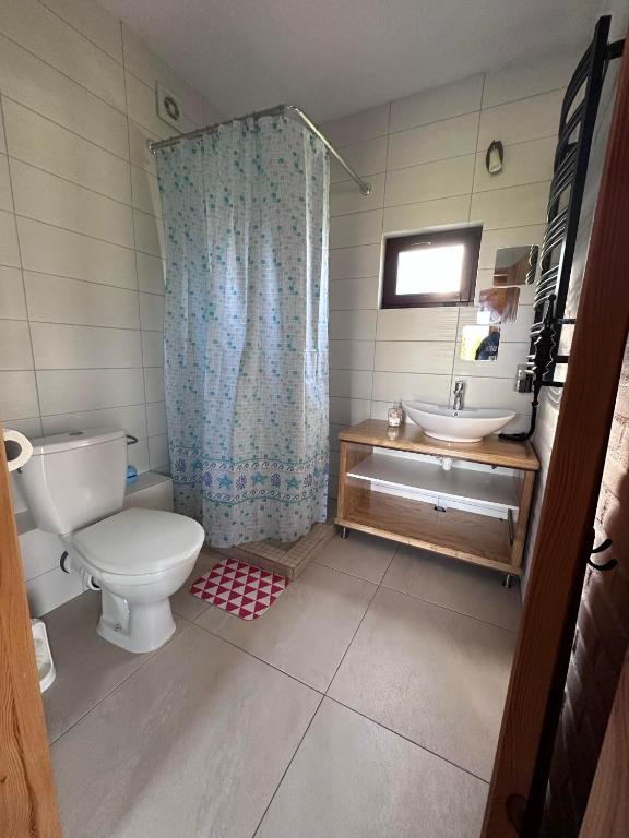Kúpeľňa v ubytovaní Domki nad Szelągiem