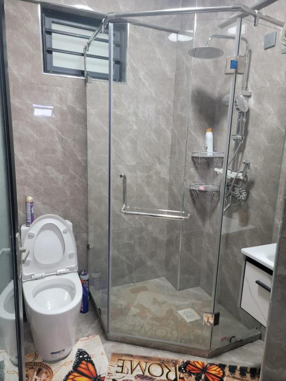 Koupelna v ubytování Tryki Homes