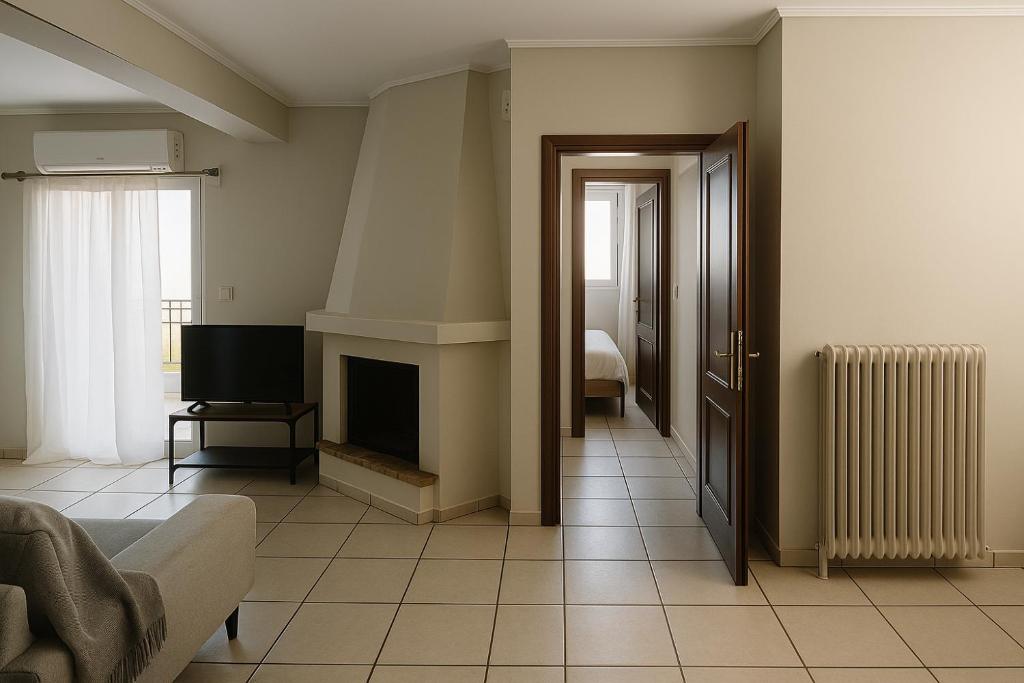 Μια τηλεόραση ή/και κέντρο ψυχαγωγίας στο Apartment for 4 with Acropolis view - Athens 5km Piraeus 5km Metro 5' walk
