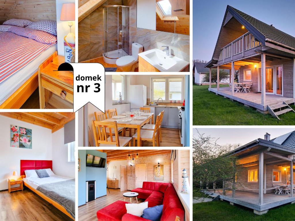 un collage de fotos de una casa en Morska Polana, en Mielno