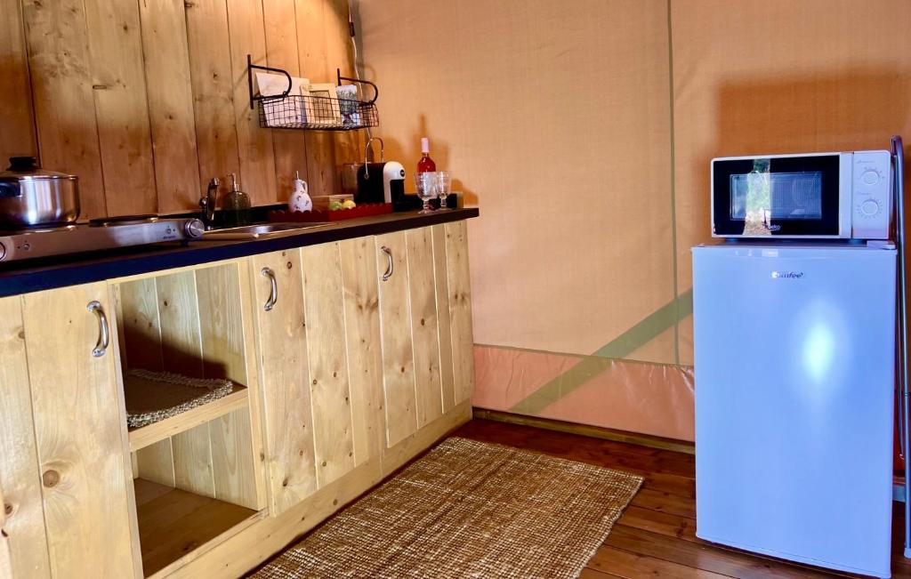 Kuchyň nebo kuchyňský kout v ubytování Domus Olea Glamping