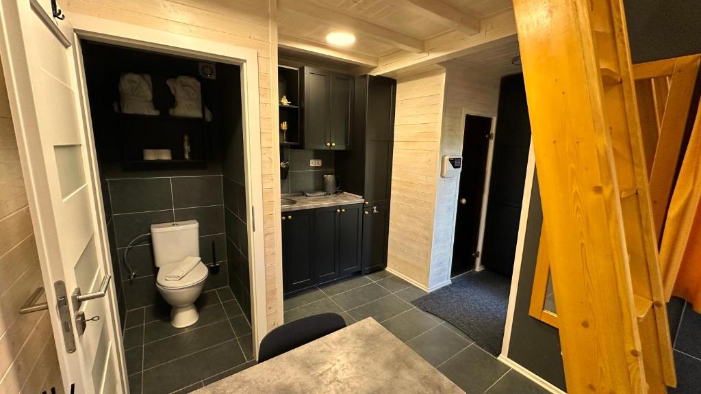 Koupelna v ubytování Privátní wellness domek RockStar