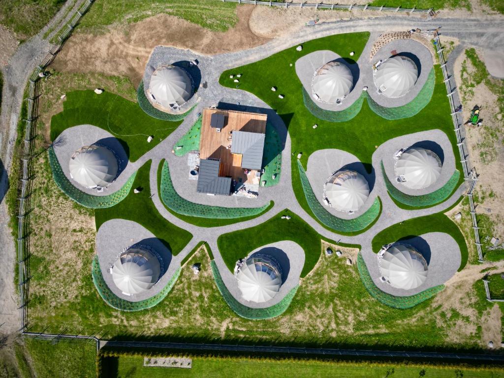 Letecký snímek ubytování Wisła Glamping