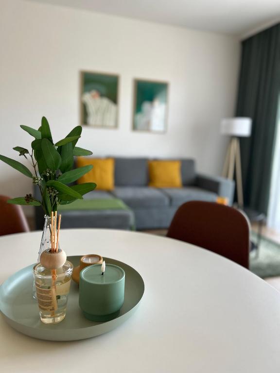 A seating area at Apartman Hanna