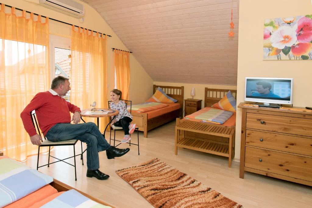 TV a/nebo společenská místnost v ubytování Gästehaus Hauser