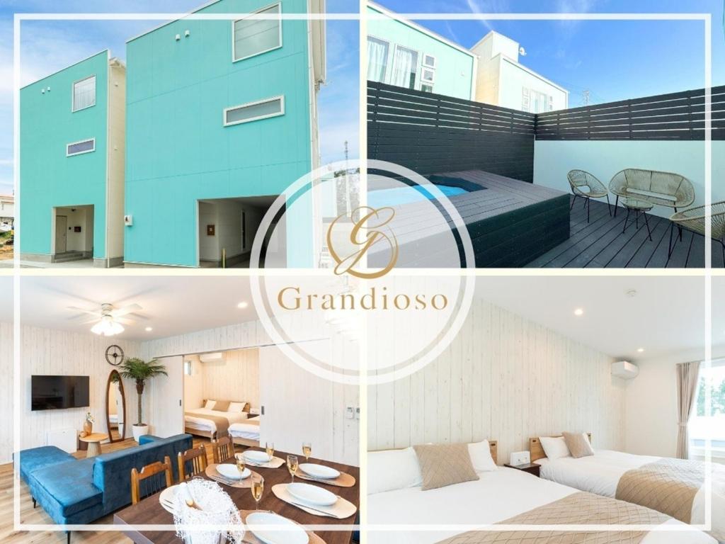 a collage of photos of a hotel room at Grandioso Okinawa Villa Kin 2 - Vacation STAY 24799v in Yaka