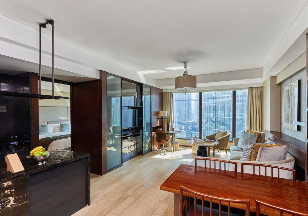 Posezení v ubytování Mandarin Oriental Pudong, Shanghai