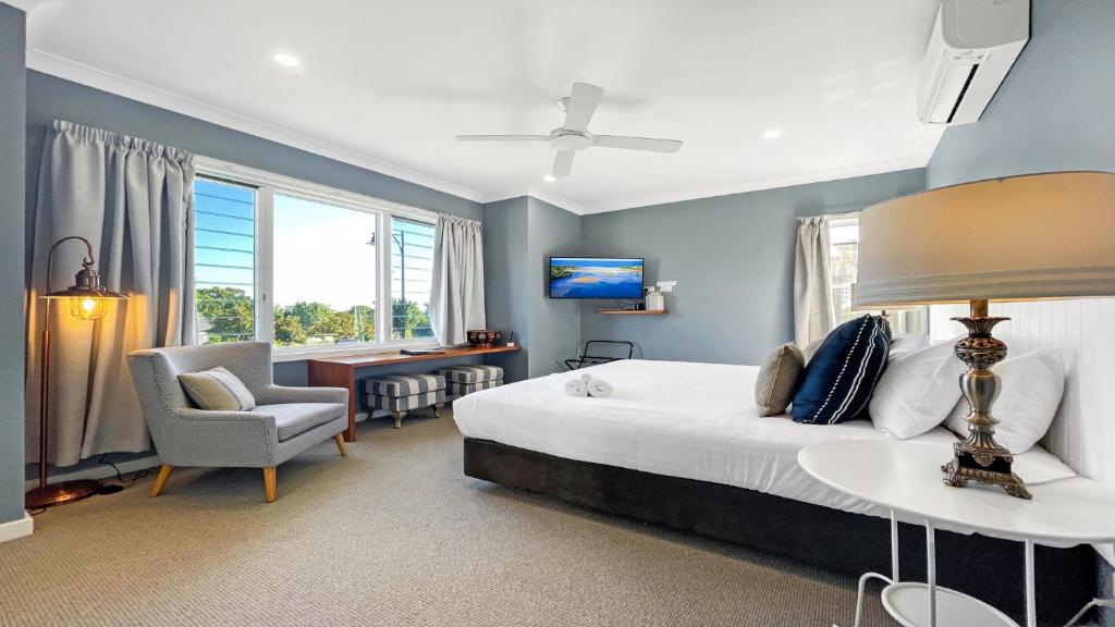 Ένα ή περισσότερα κρεβάτια σε δωμάτιο στο Figtree Cottage