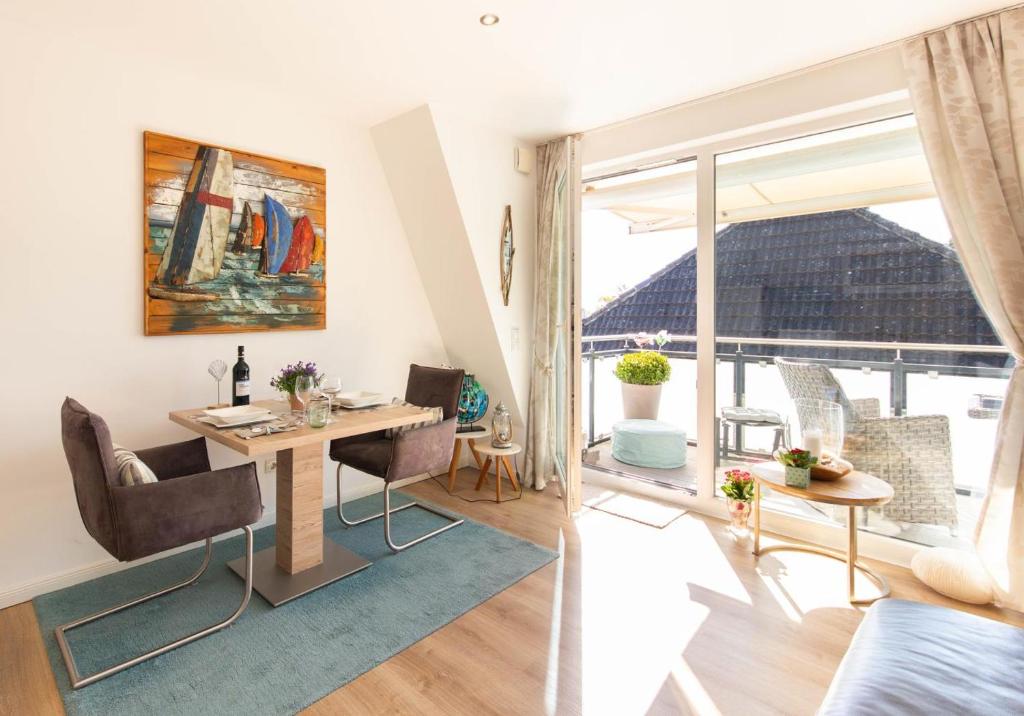 Posezení v ubytování Ferienwohnung Windjammer