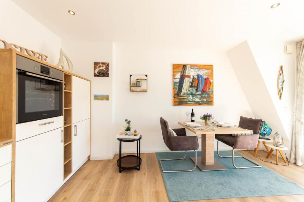 Kuchyň nebo kuchyňský kout v ubytování Ferienwohnung Windjammer