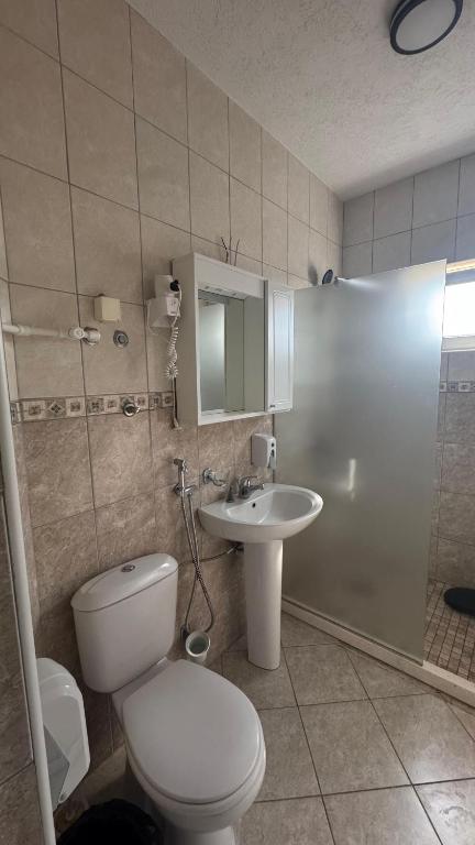 Koupelna v ubytování Hotel Biser