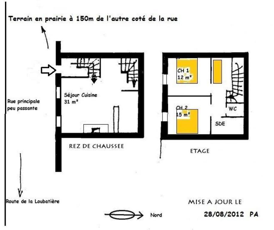 Plan piętra w obiekcie Le gite de cals haut