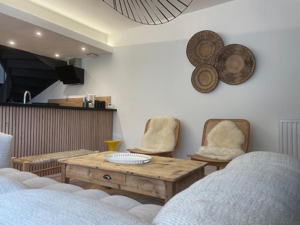 Postel nebo postele na pokoji v ubytování La Terrasse de l'Elorn vue exceptionnelle