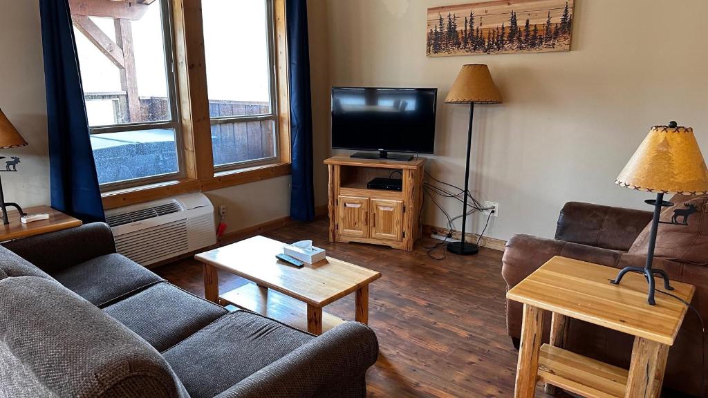 TV a/nebo společenská místnost v ubytování Methow River Lodge and Cabins