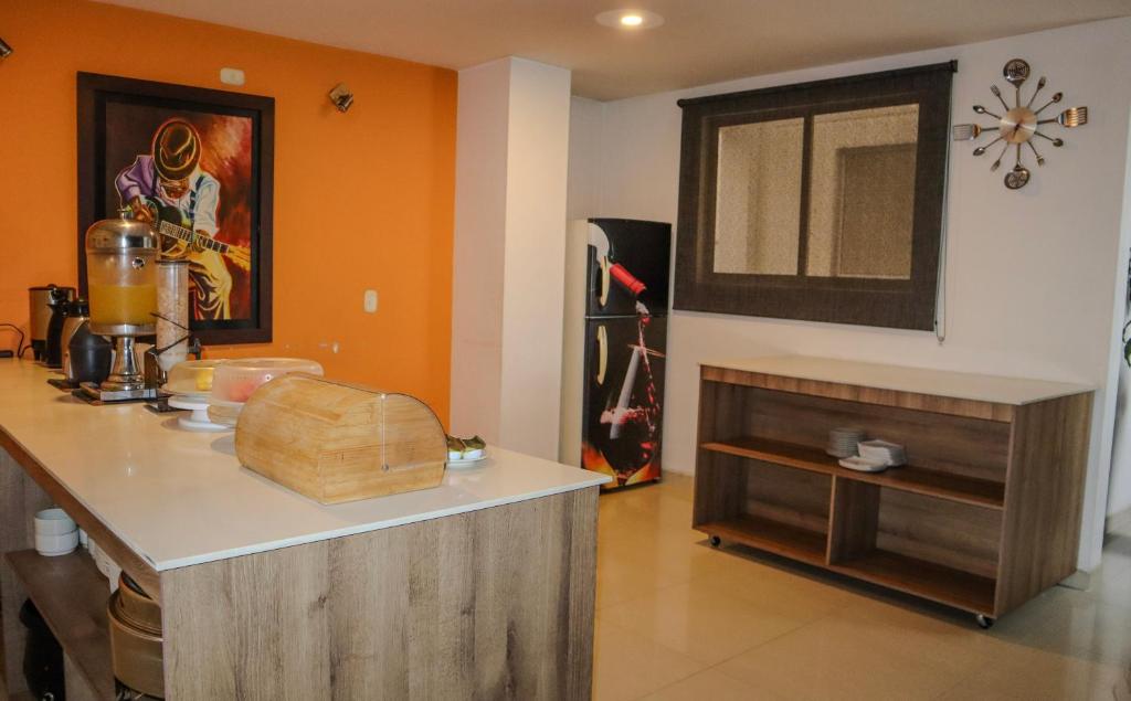 Kuchyň nebo kuchyňský kout v ubytování Hotel Alessio