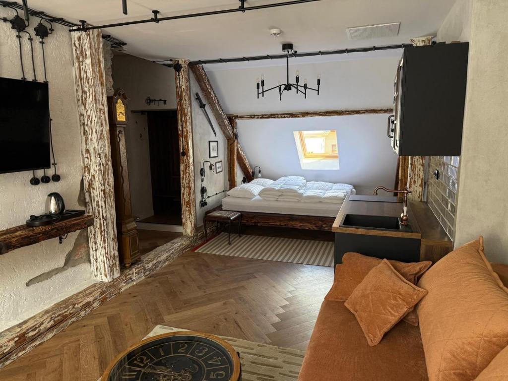 Postel nebo postele na pokoji v ubytování KAVart apartments