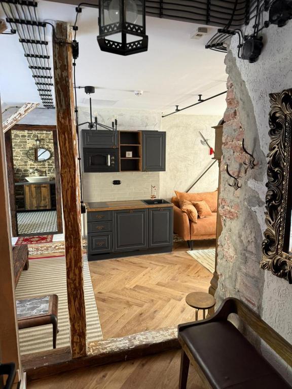 Kuchyň nebo kuchyňský kout v ubytování KAVart apartments