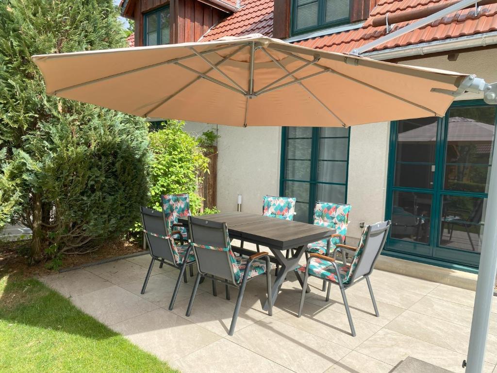 Patio nebo venkovní prostory v ubytování Ferienhaus Igel
