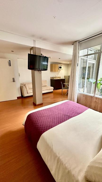 TV a/nebo společenská místnost v ubytování Hotel Juliette Bogota