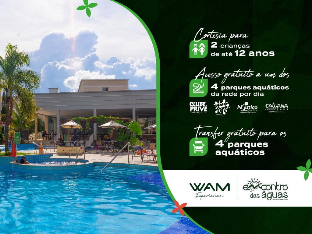 un volantino per un resort con piscina di Encontro das Águas Thermas Resort by WAM Experience a Caldas Novas