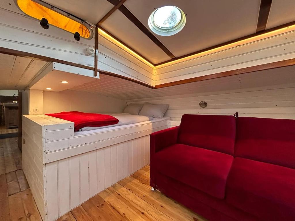 Posezení v ubytování Hausboot Jonathan