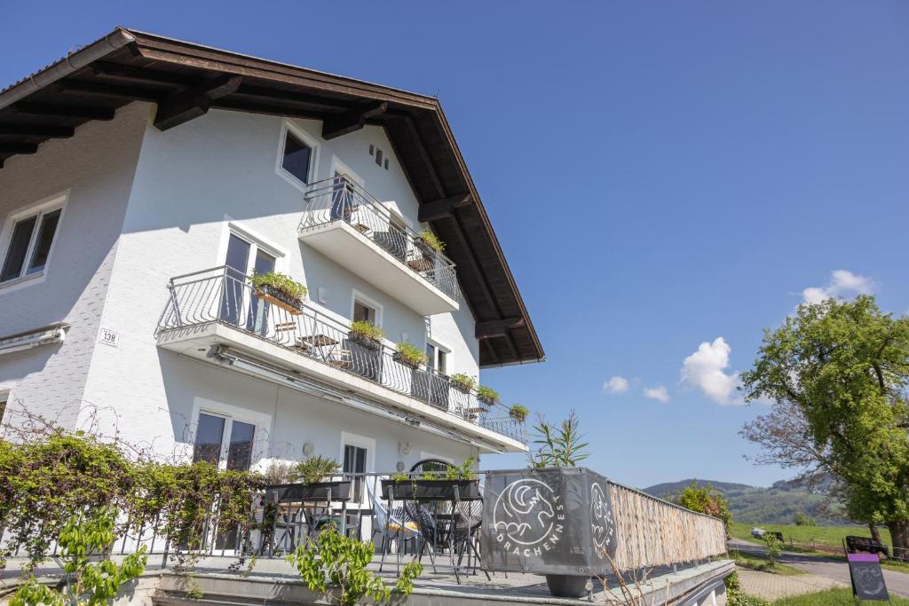 Balkón nebo terasa v ubytování Gästehaus Drachennest