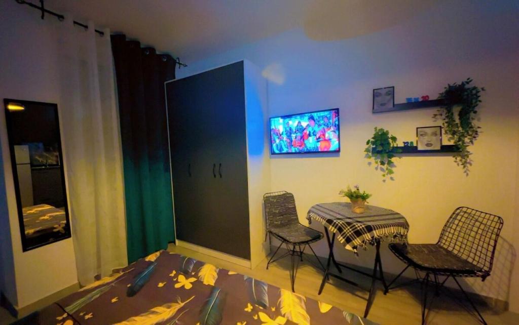 TV a/nebo společenská místnost v ubytování Kings Studio