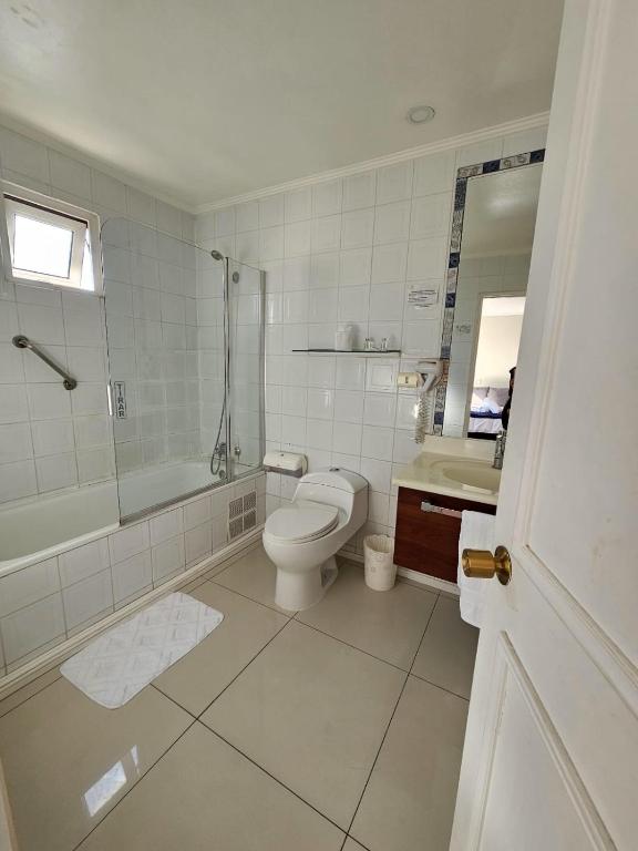 Koupelna v ubytování Hotel Ágora