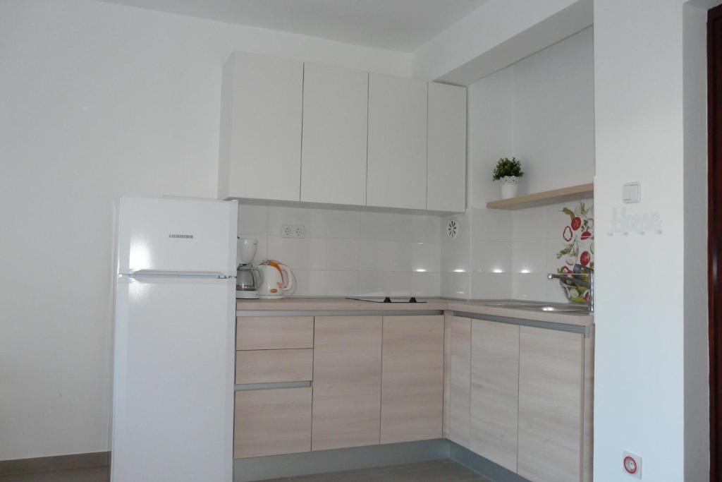 Kuchyň nebo kuchyňský kout v ubytování Apartmani Marko