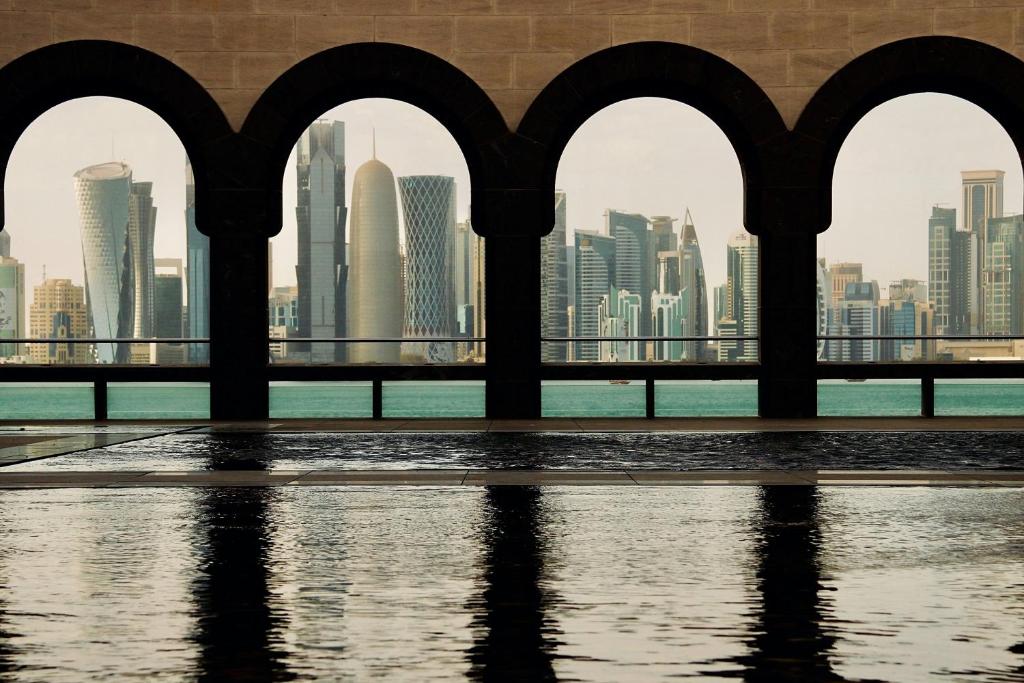 Vista generica su Doha o vista sulla città dall'interno dell'hotel