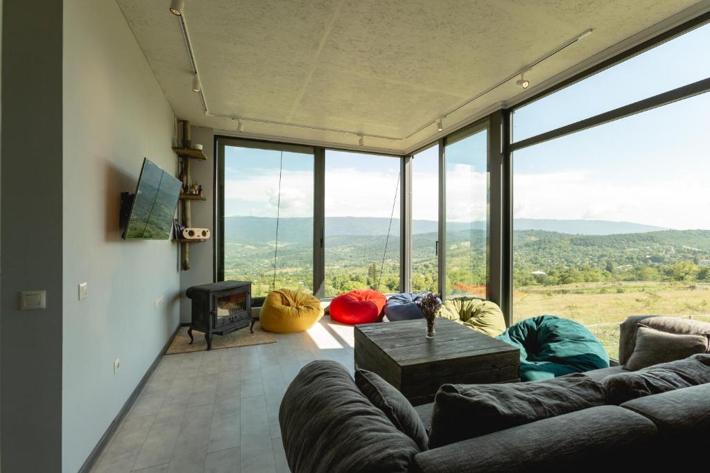 Posezení v ubytování CHALET PANORAMA NIKORTSMINDA