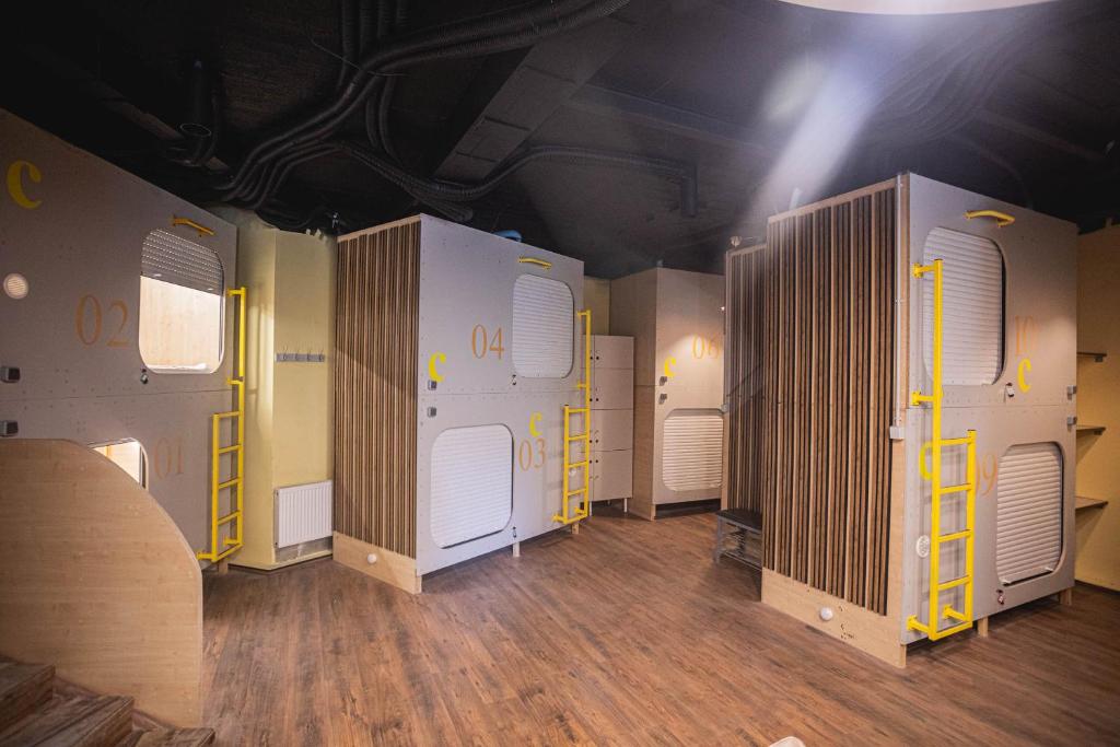 Kuchyň nebo kuchyňský kout v ubytování Hostel K3a