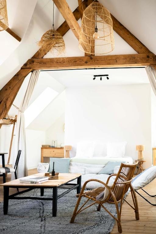 Posezení v ubytování Maison Cachée - Chambres et Appartements en Baie de Somme