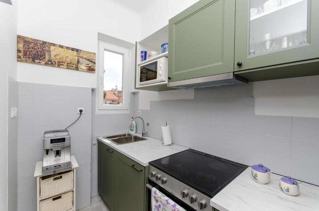 Kuchyň nebo kuchyňský kout v ubytování Guest house Levanda