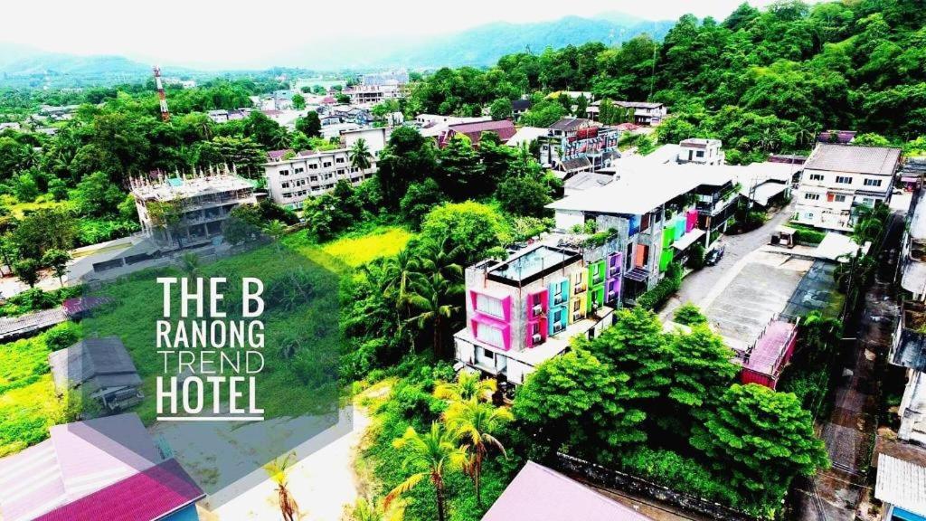 an aerial view of a city with a hotel at The B Ranong Trend Hotel in Ranong