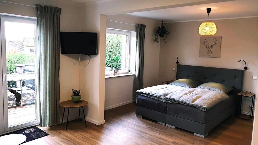 Postel nebo postele na pokoji v ubytování Schlossblick Marburg - Appartements