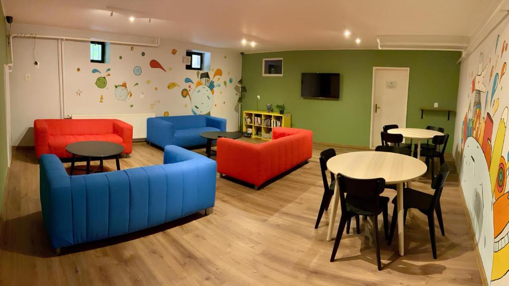 Posezení v ubytování Patio Hostel